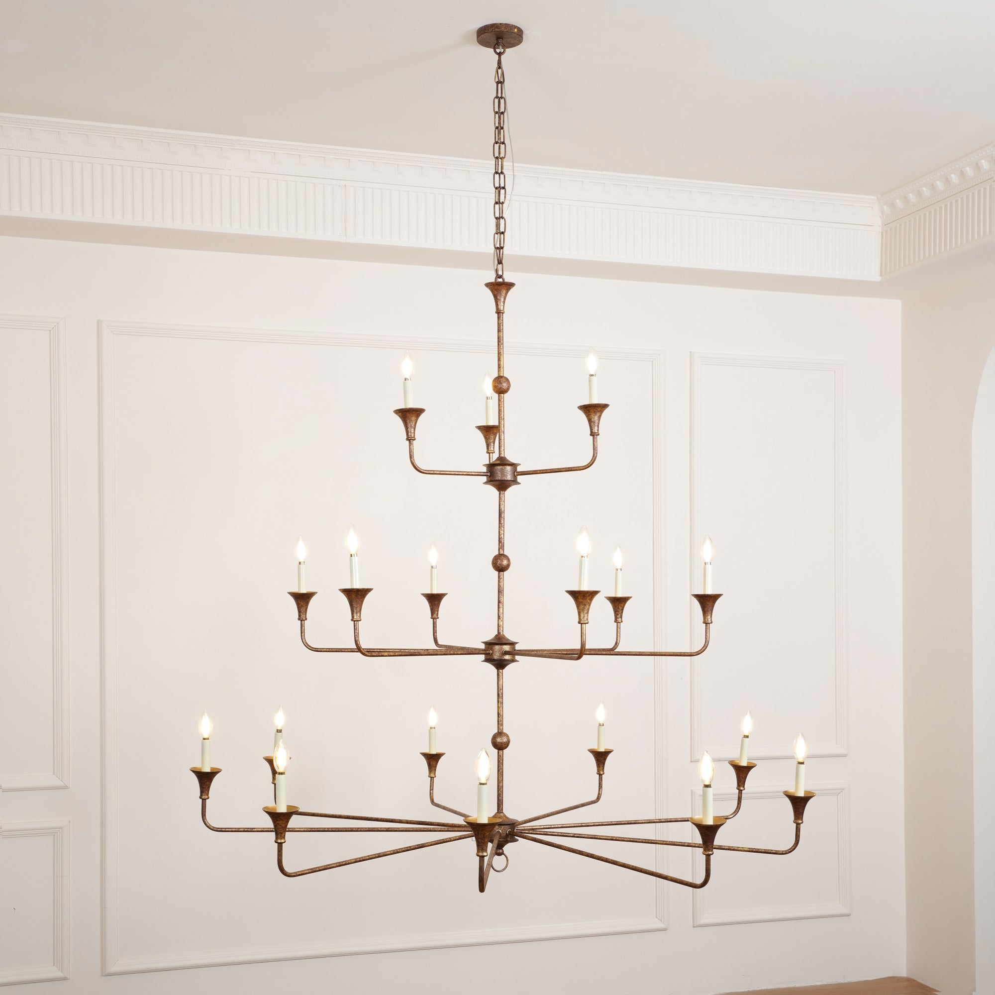 Wisp Grande Vintage Industrial Bronze Chandelier - Letslighting
