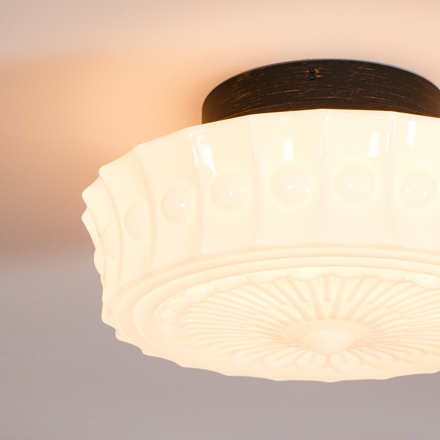 Solara Ceiling Lamp White Glass Floral for Living Room - Letslighting