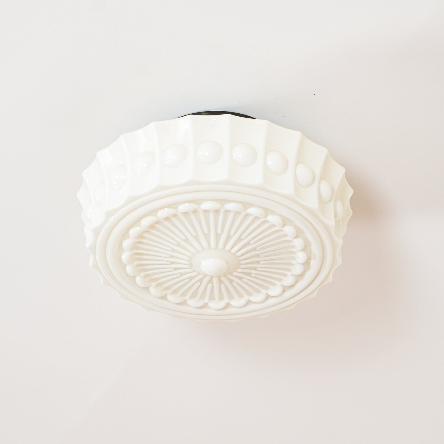 Solara Ceiling Lamp White Glass Floral for Living Room - Letslighting