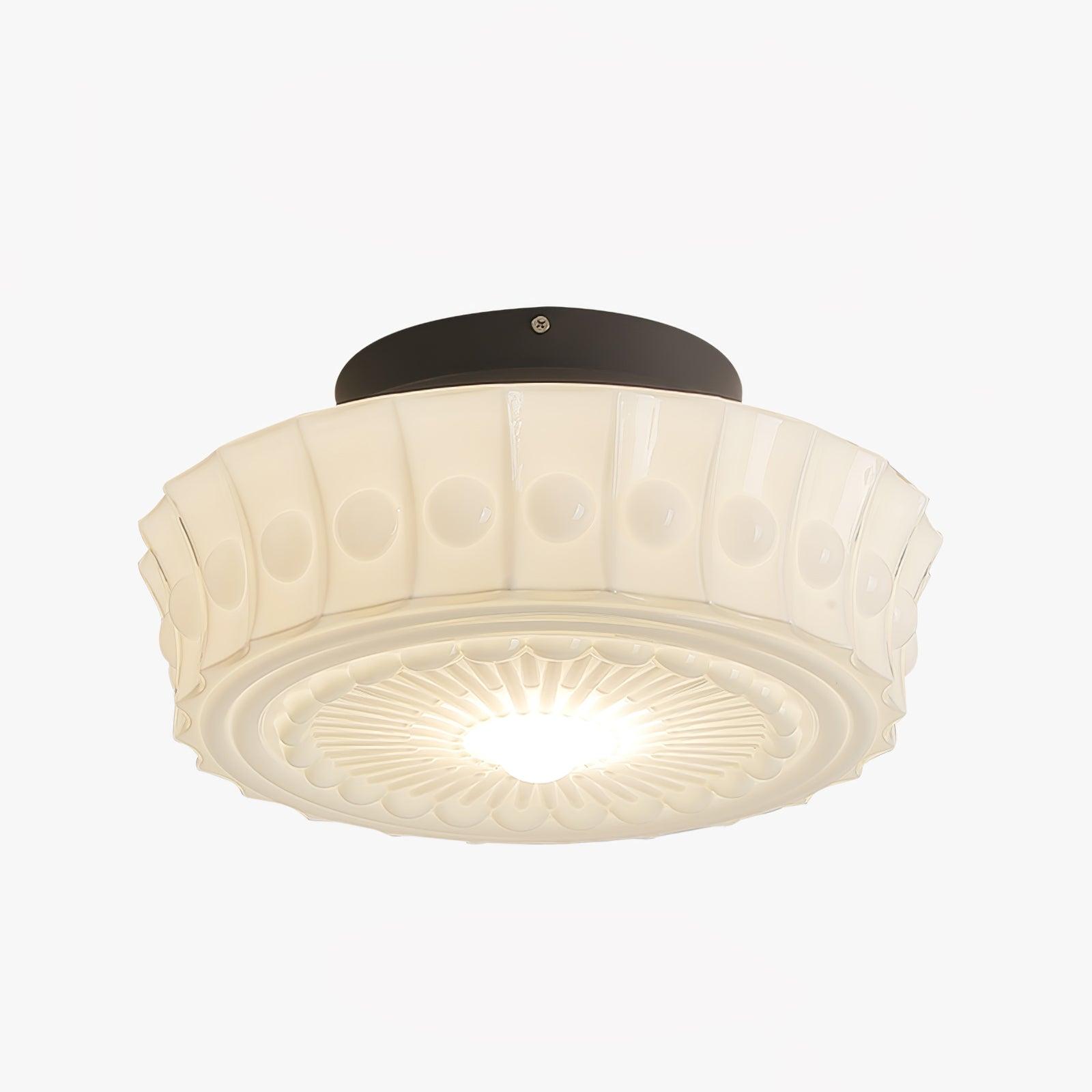 Solara Ceiling Lamp White Glass Floral for Living Room - Letslighting