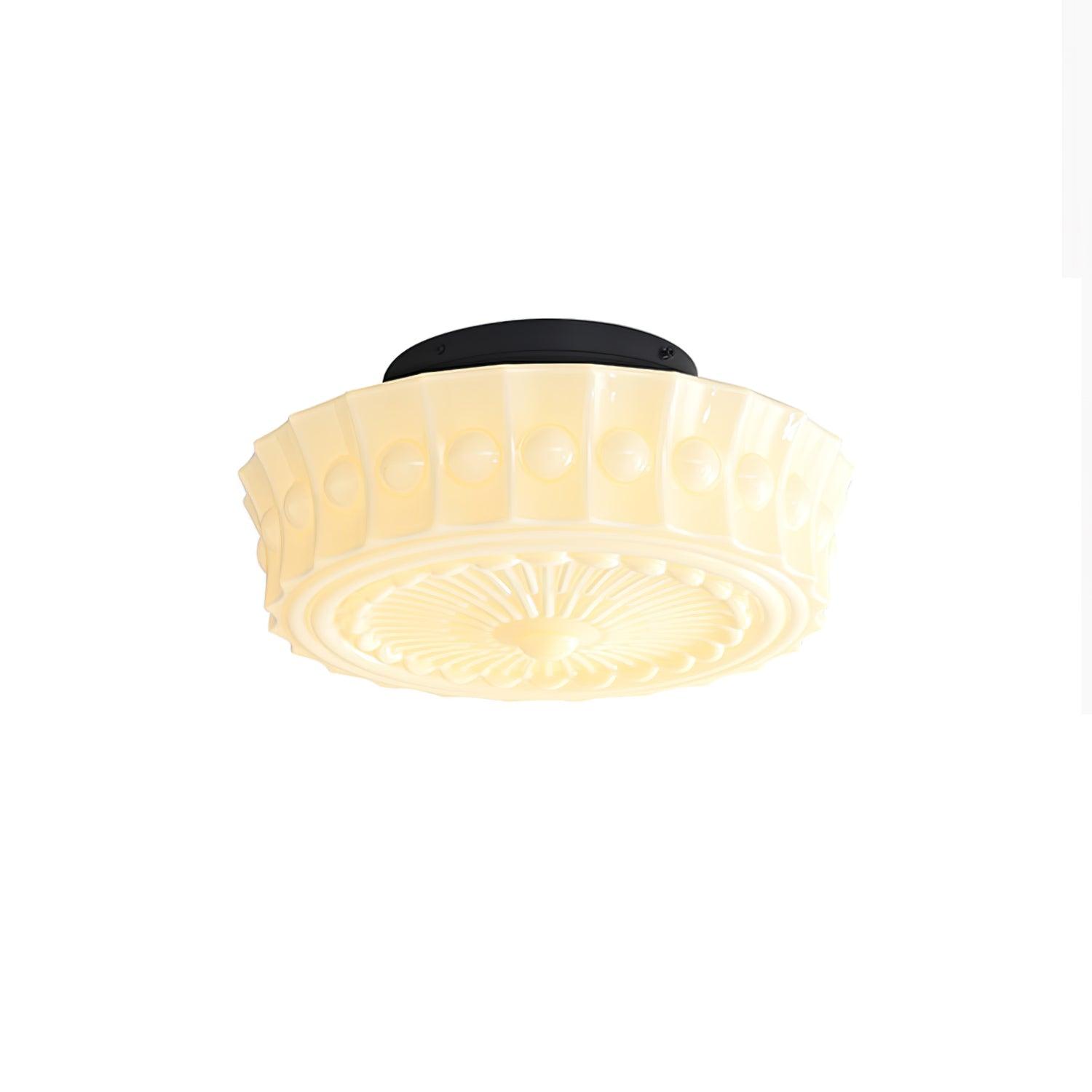Solara Ceiling Lamp White Glass Floral for Living Room - Letslighting