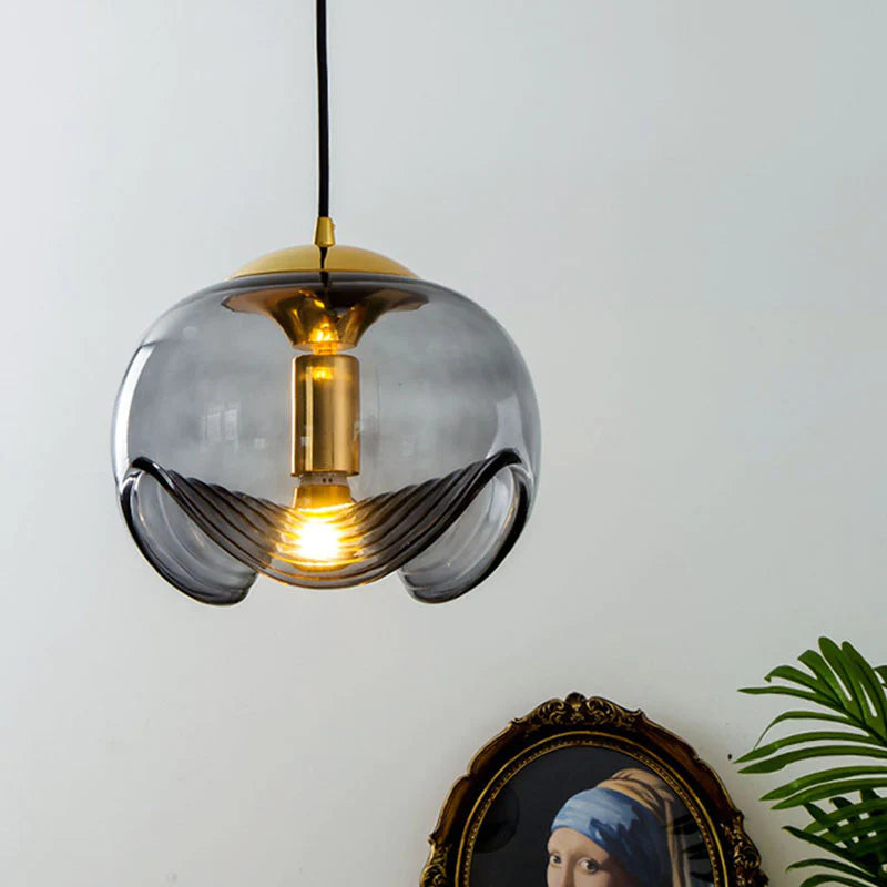 Valentina Design LED Globe Pendant Light Black Glass Bar Counter