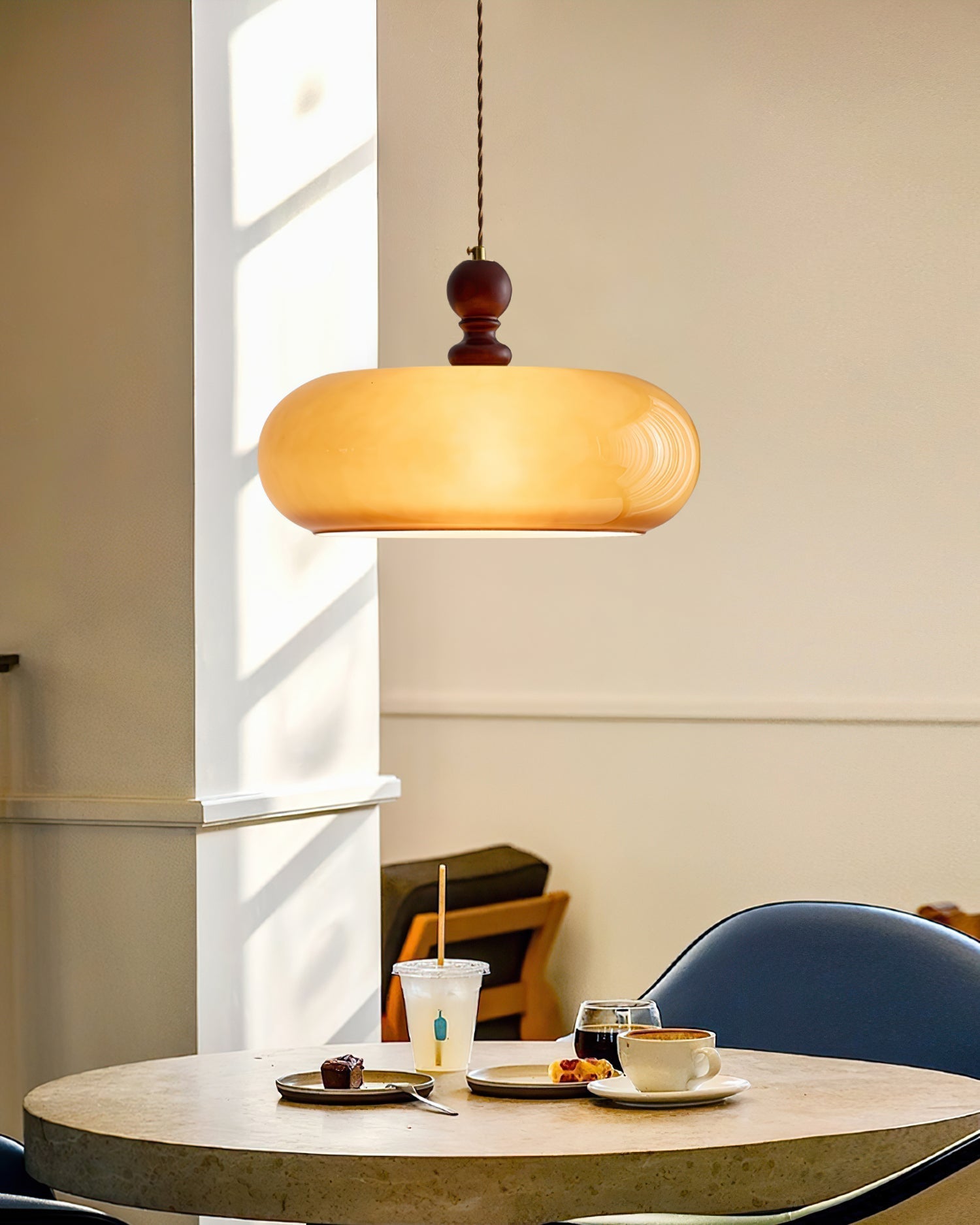 Eldom Amber Glass Shade Pendant Light - Neutralighting