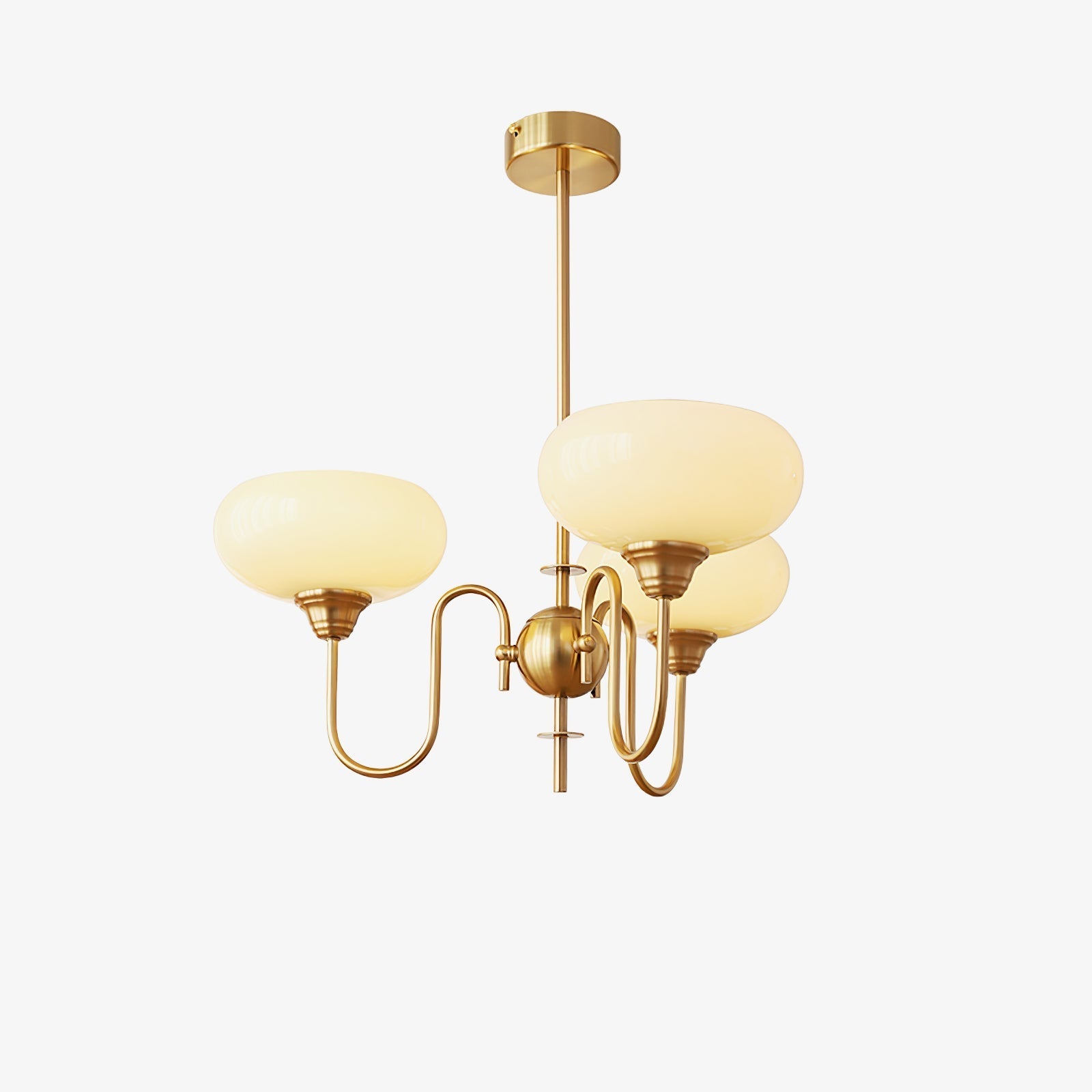 Silva Vintage LED Metal Multi Lampshade Creamy White Yellow Bulbs Luxury Bedroom Living Room Pendant Light, Gold/Chrome