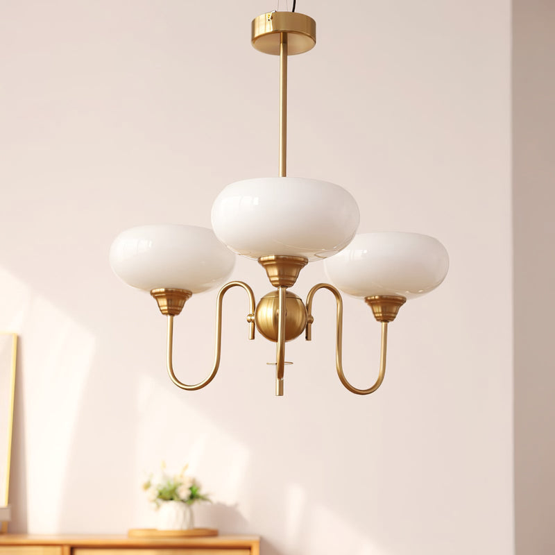 Arisha Vintage LED Metal Glass Chandelier Living Room