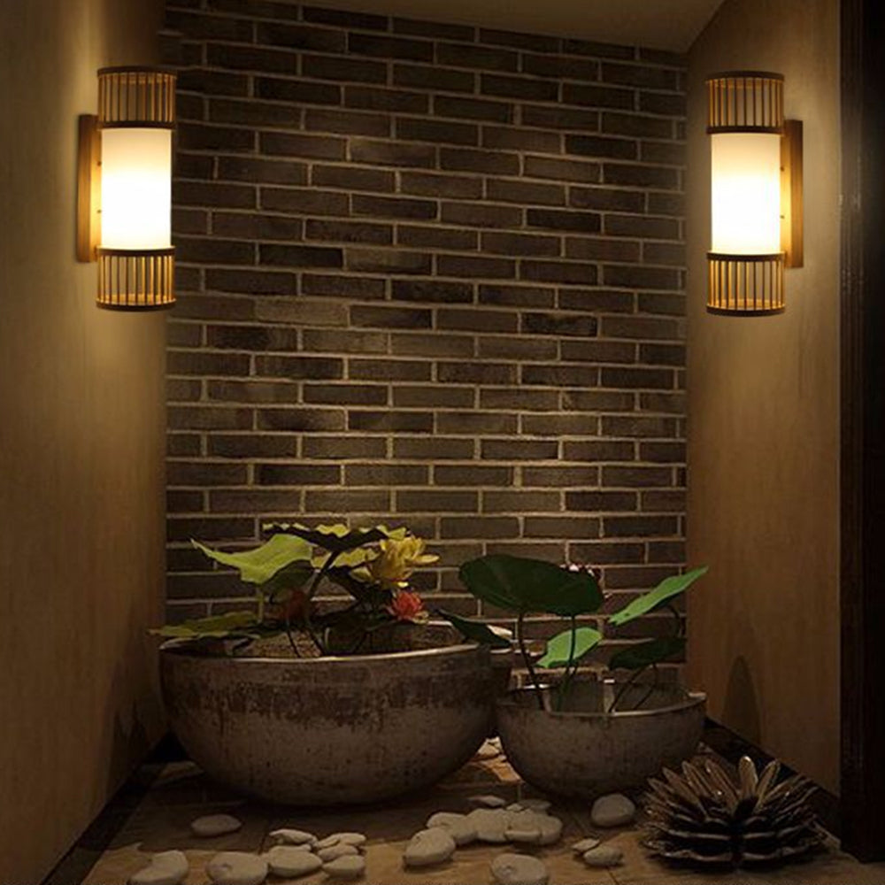 Ritta Wall Lamp Rustic, Muto Rattan Weaving LED, Hallway Wall Sconce