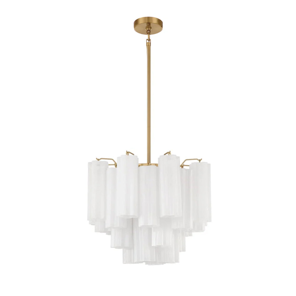 Aurora Murano Chandelier Glass Tube Layered Amber