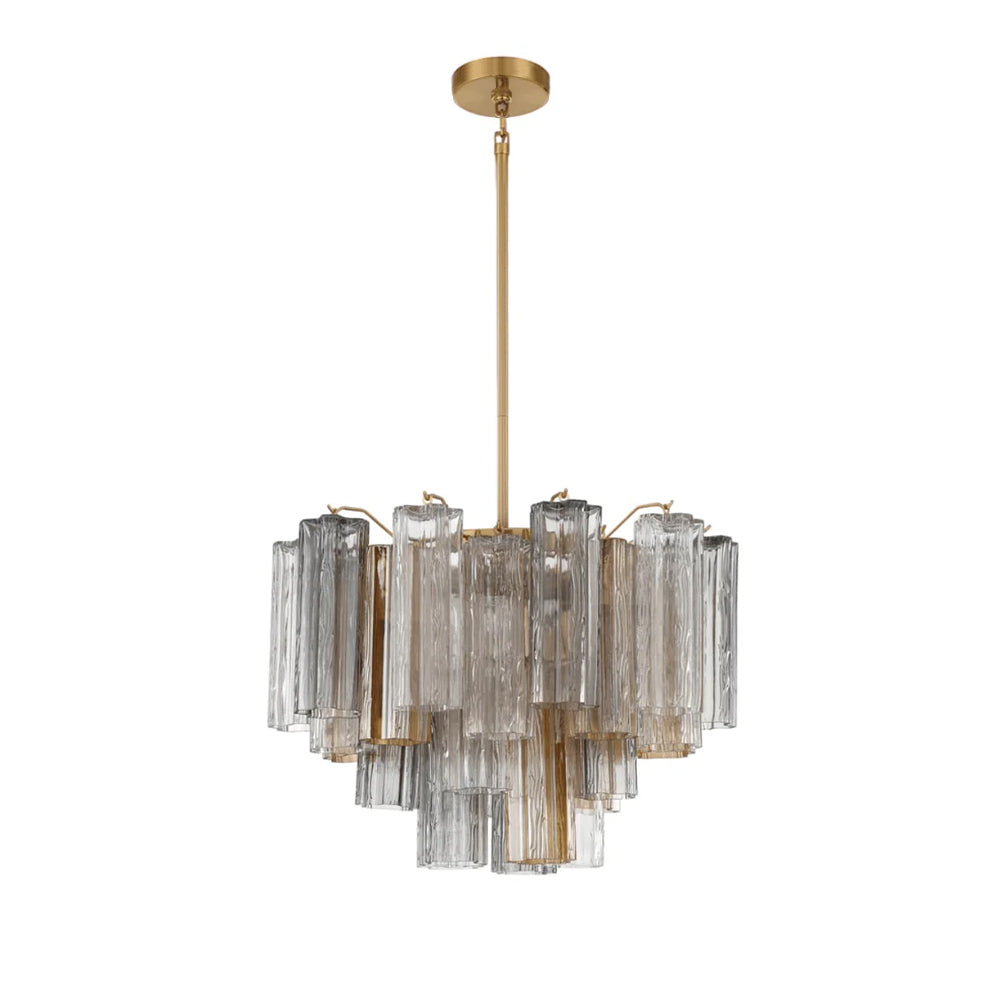 Aurora Murano Chandelier Glass Tube Layered Amber