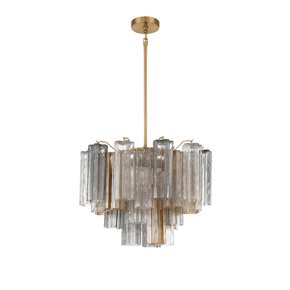 Aurora Murano Chandelier Glass Tube Layered Amber