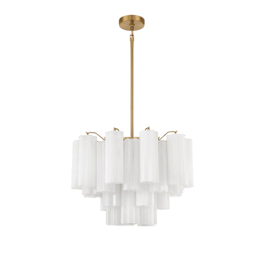 Aurora Murano Chandelier Glass Tube Layered Amber