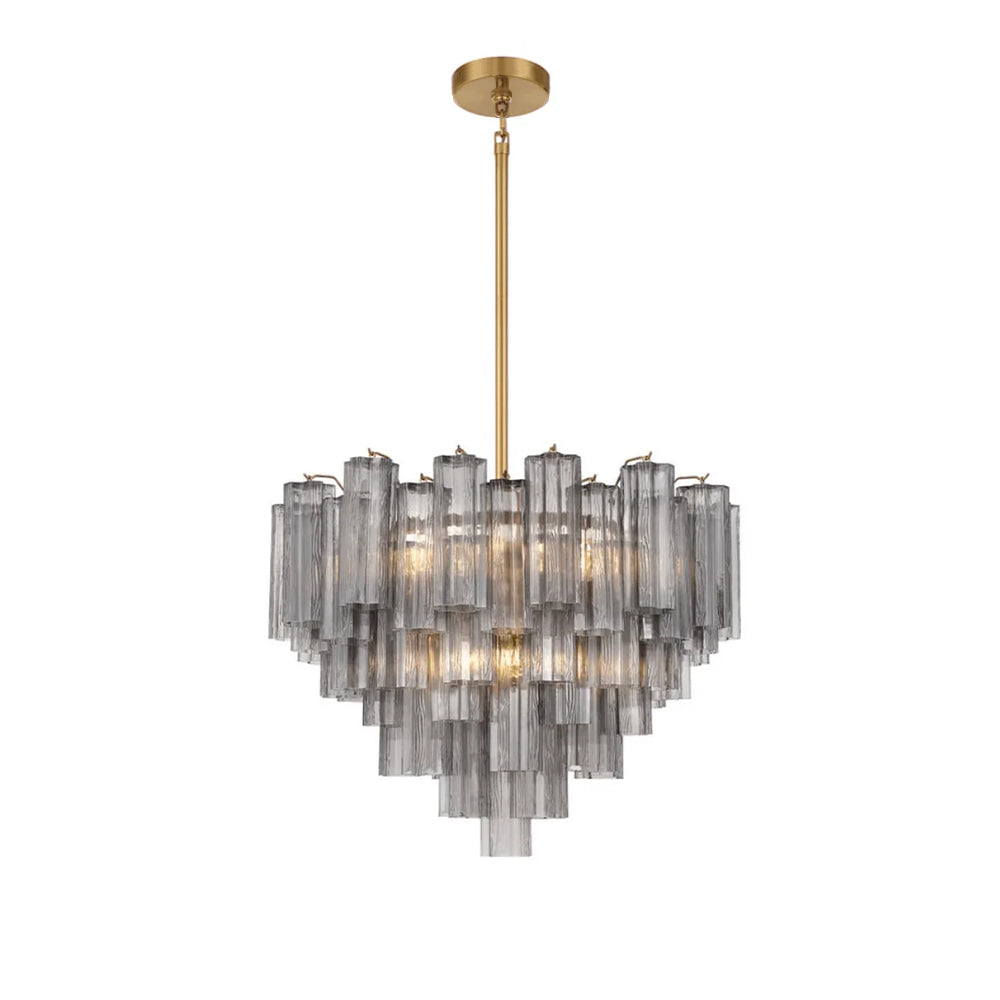 Aurora Murano Chandelier Glass Tube Layered Amber
