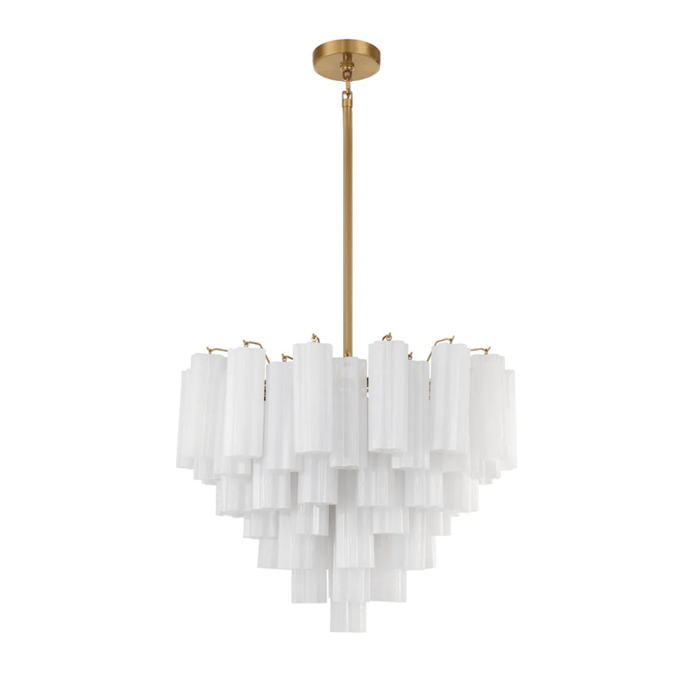 Aurora Murano Chandelier Glass Tube Layered Amber