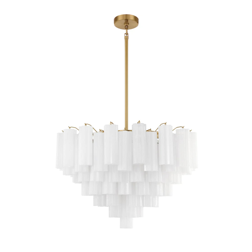Aurora Murano Chandelier Glass Tube Layered Amber