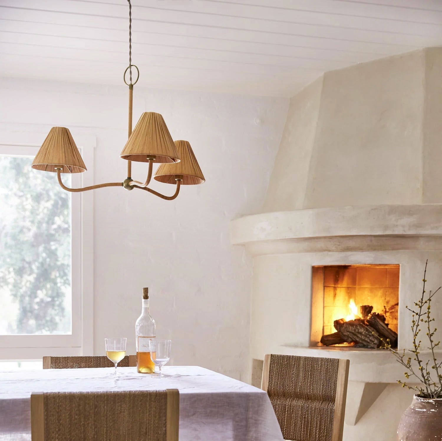 Delphine Elegance Natural Woven Rattan Chandelier - Letslighting