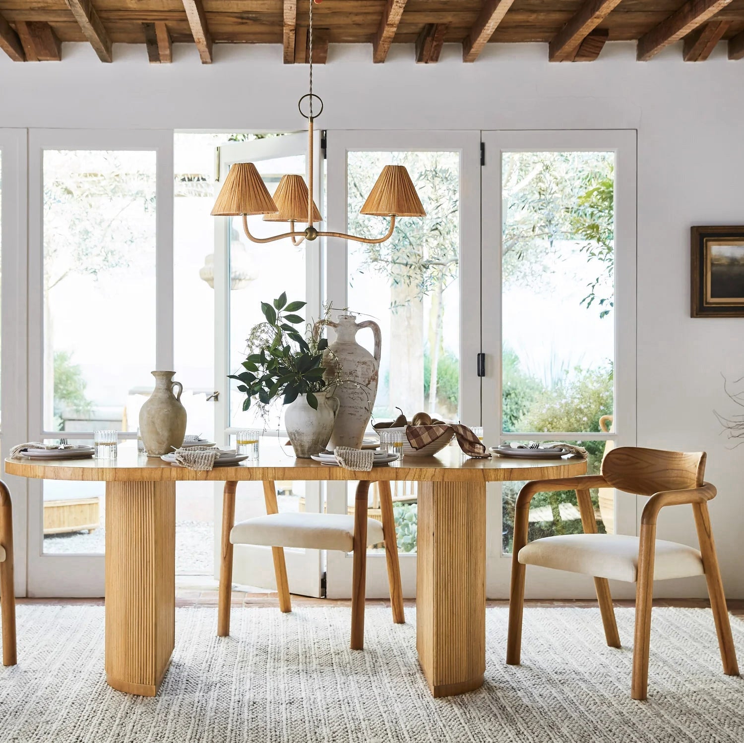 Delphine Elegance Natural Woven Rattan Chandelier - Letslighting