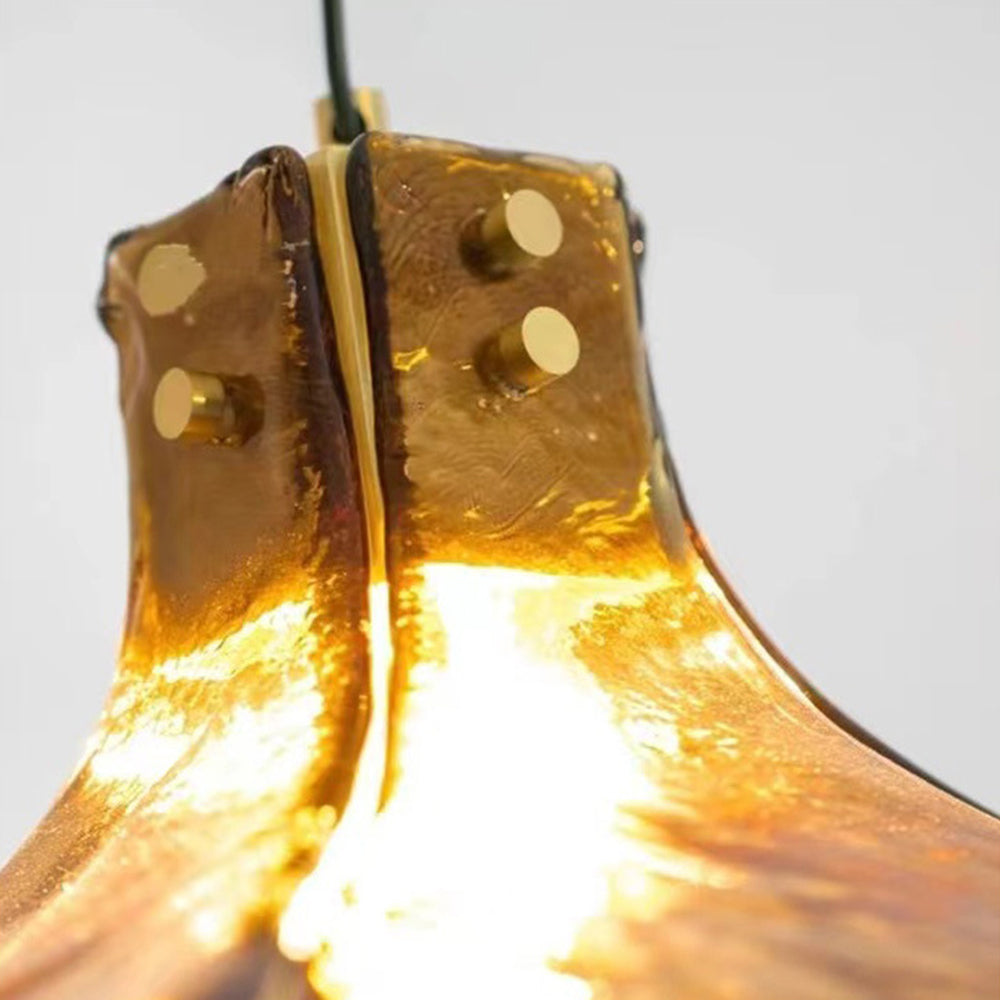 Arisha Handmade Retro Glass Pendant Light, Four-leaf Flower