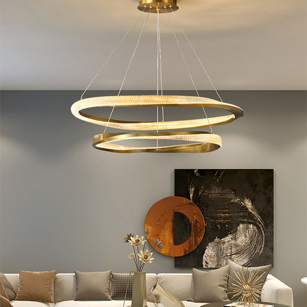 Arisha Minimalist Ring Spiral Shape Pendant Light,Gold