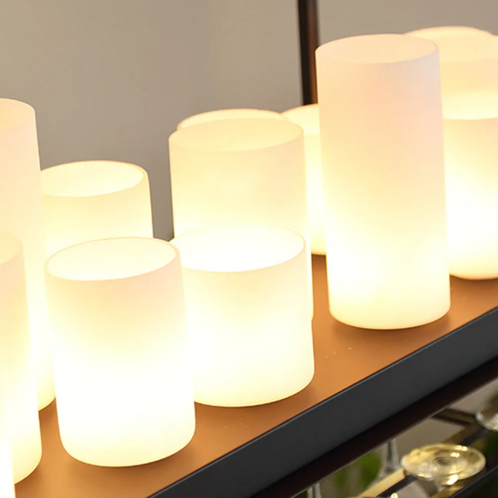 Austin Candle Black Chandeliers for Kitchen Island, Wine Glass Holder