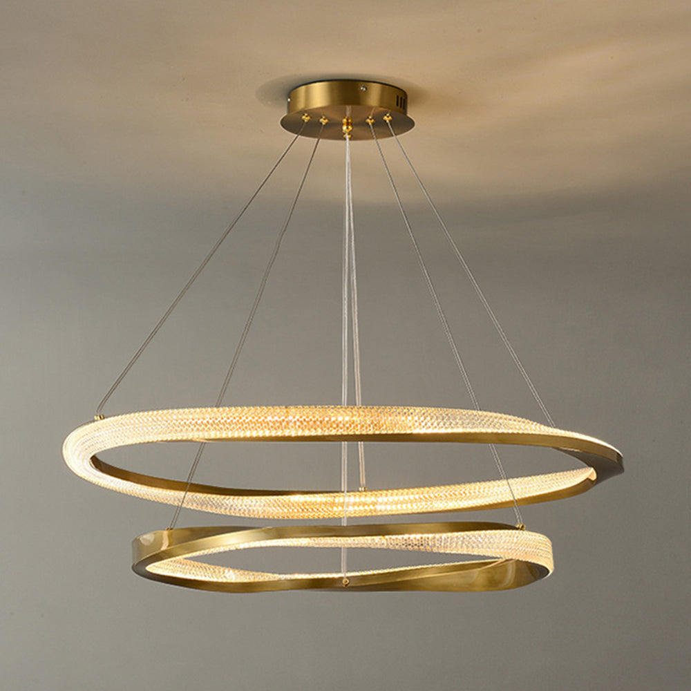 Arisha Minimalist Ring Spiral Shape Pendant Light,Gold