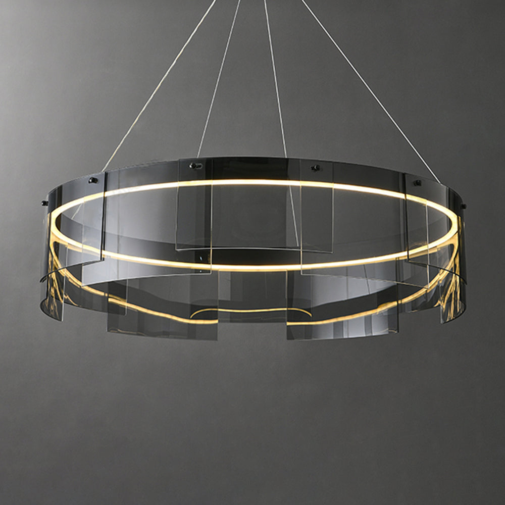 Arisha Modern Ring Metal Pendant Light, Black