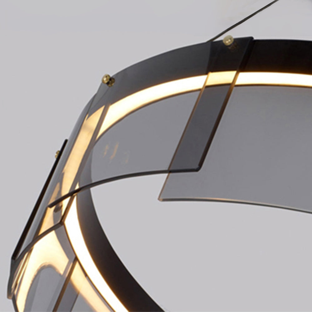 Arisha Modern Ring Metal Pendant Light, Black