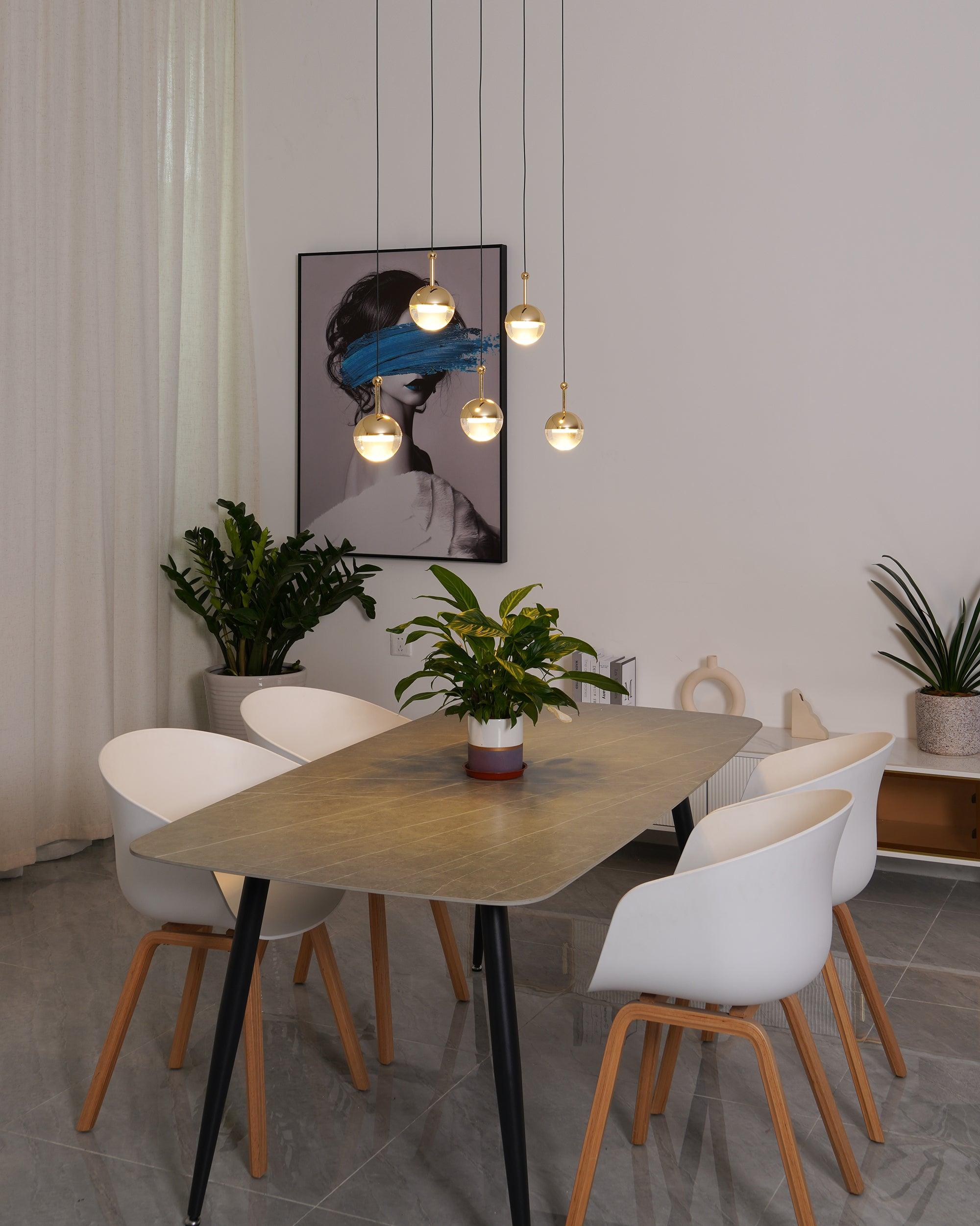 Solara Pendant Lamp Steel Glass Multi Drop Minimalist Staircase - Letslighting