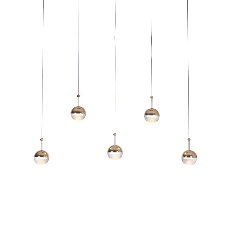 Solara Pendant Lamp Steel Glass Multi Drop Minimalist Staircase - Letslighting