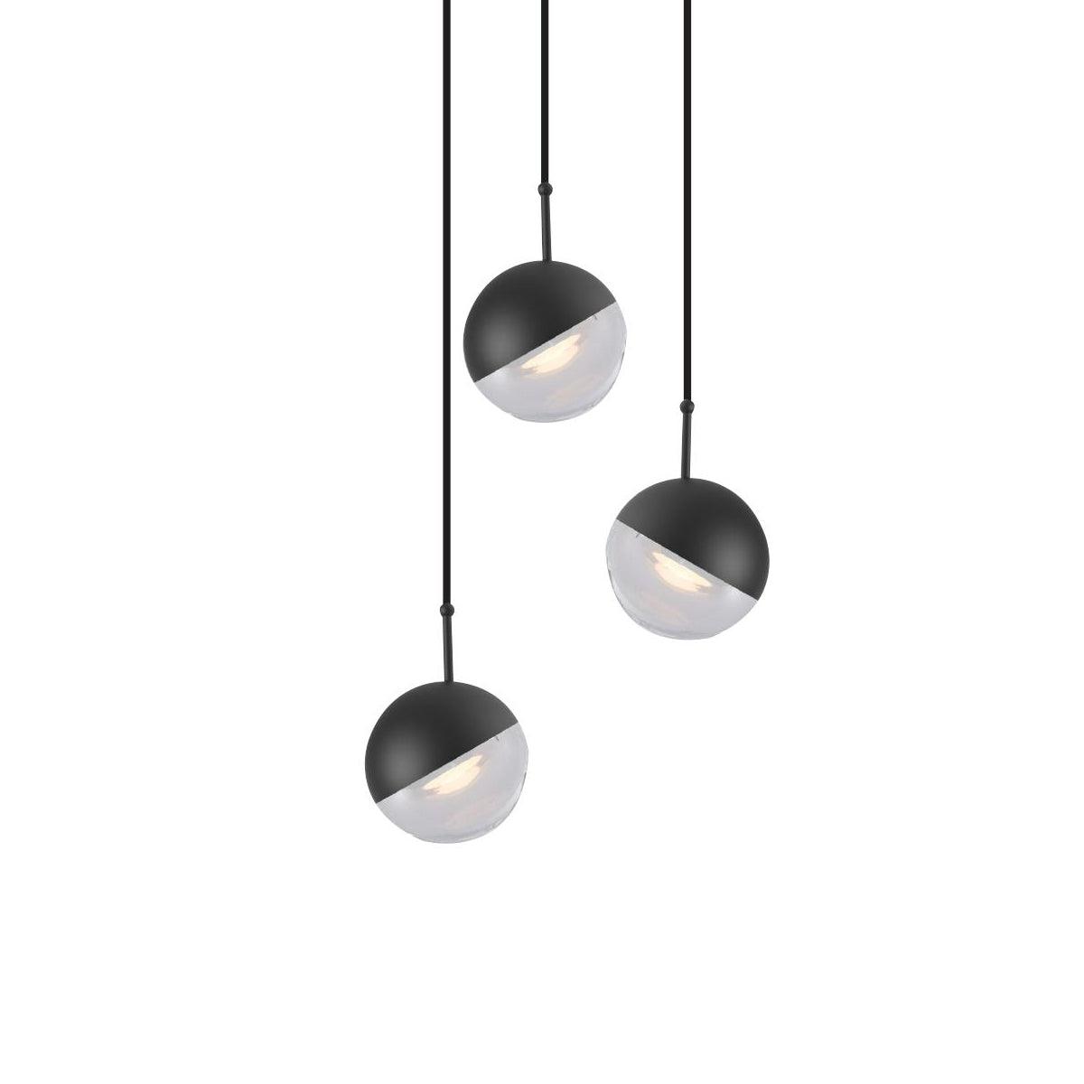 Solara Pendant Lamp Steel Glass Multi Drop Minimalist Staircase - Letslighting