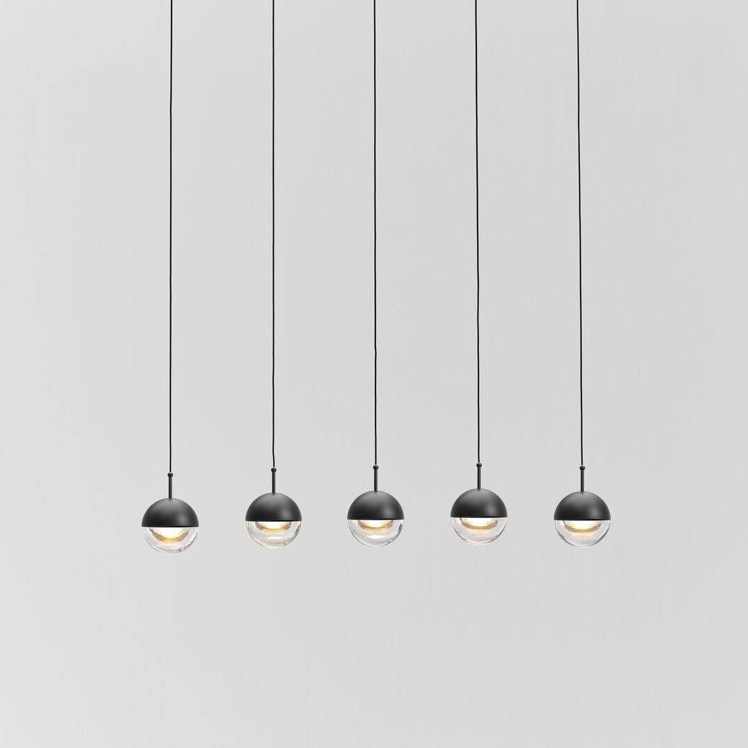 Solara Pendant Lamp Steel Glass Multi Drop Minimalist Staircase - Letslighting