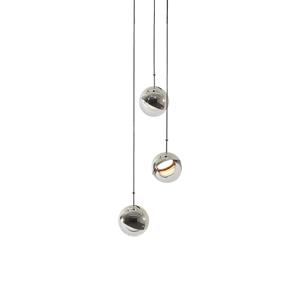Solara Pendant Lamp Steel Glass Multi Drop Minimalist Staircase - Letslighting