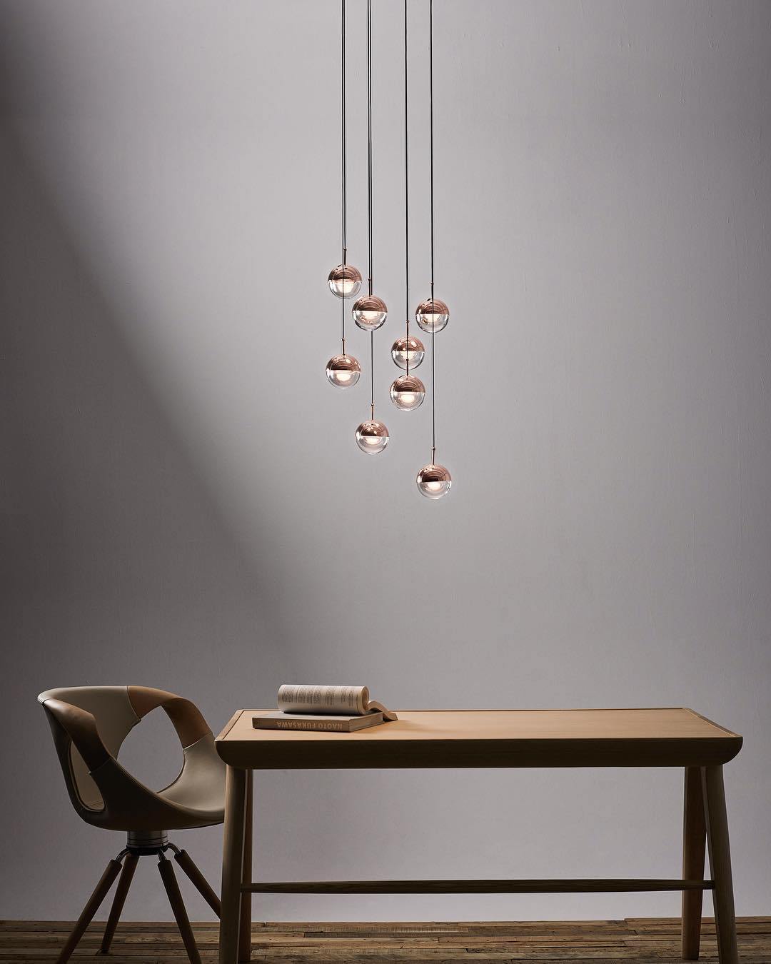 Solara Pendant Lamp Steel Glass Multi Drop Minimalist Staircase - Letslighting