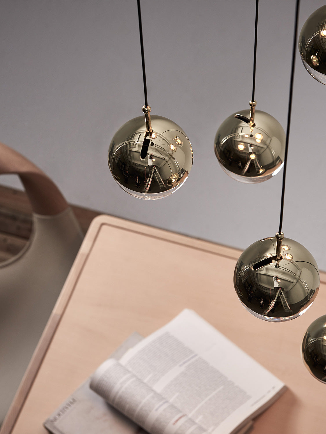 Solara Pendant Lamp Steel Glass Multi Drop Minimalist Staircase - Letslighting
