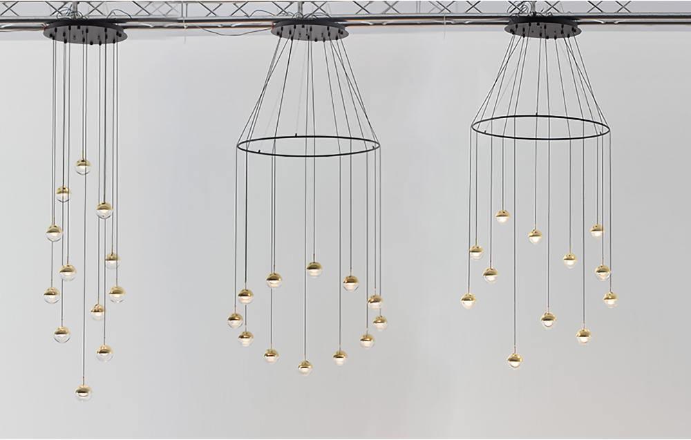 Solara Pendant Lamp Steel Glass Multi Drop Minimalist Staircase - Letslighting