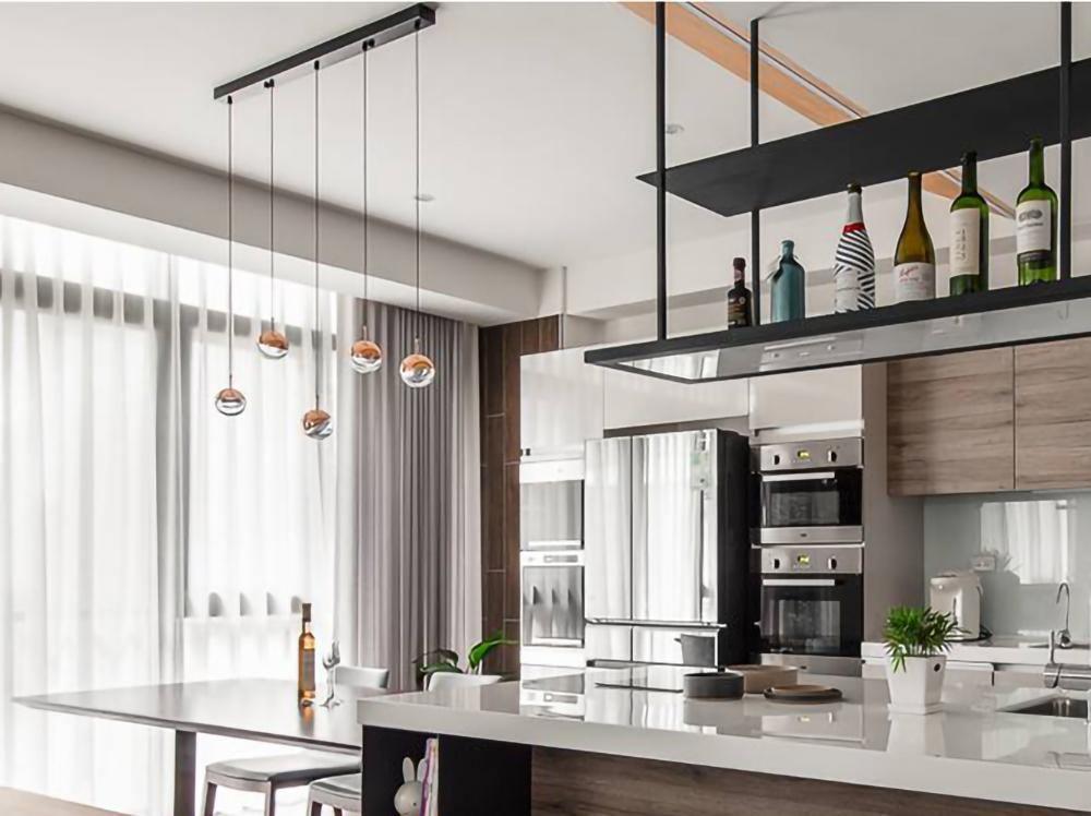Solara Pendant Lamp Steel Glass Multi Drop Minimalist Staircase - Letslighting
