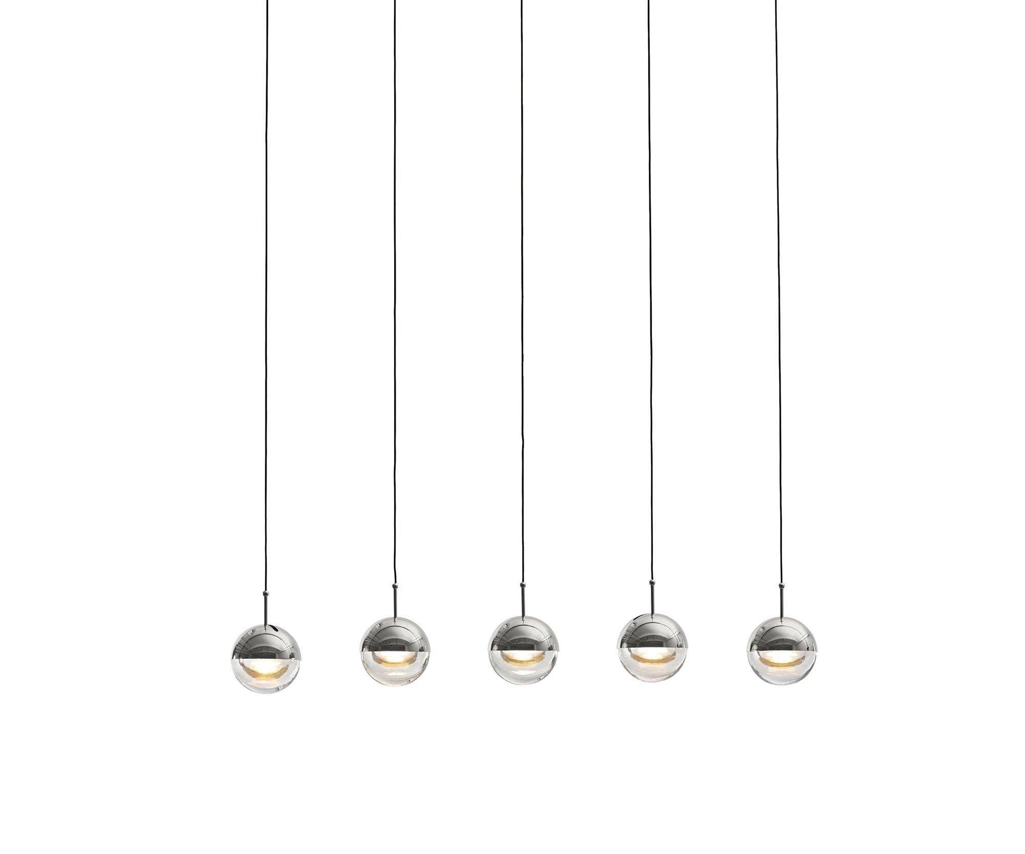 Solara Pendant Lamp Steel Glass Multi Drop Minimalist Staircase - Letslighting