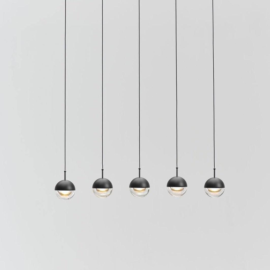 Solara Pendant Lamp Steel Glass Multi Drop Minimalist Staircase - Letslighting