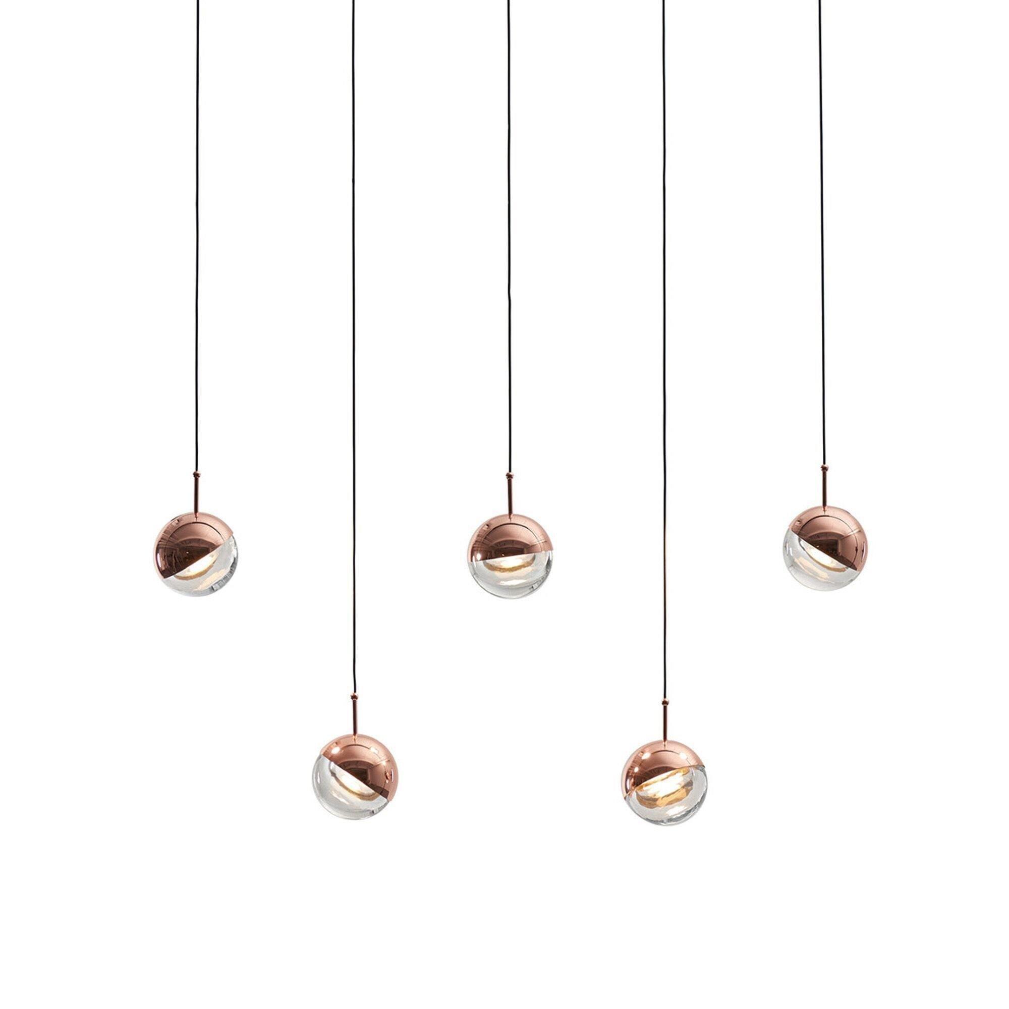 Solara Pendant Lamp Steel Glass Multi Drop Minimalist Staircase - Letslighting