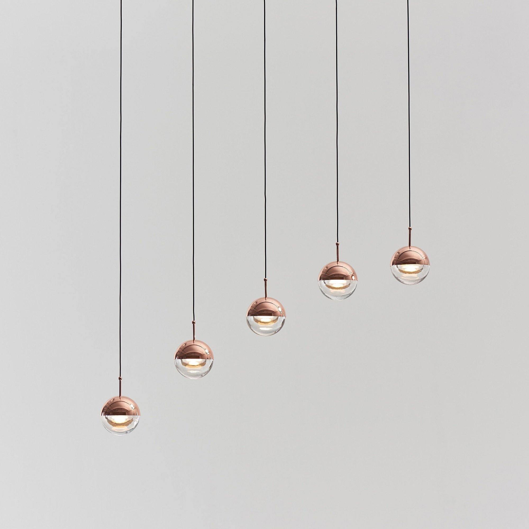 Solara Pendant Lamp Steel Glass Multi Drop Minimalist Staircase - Letslighting