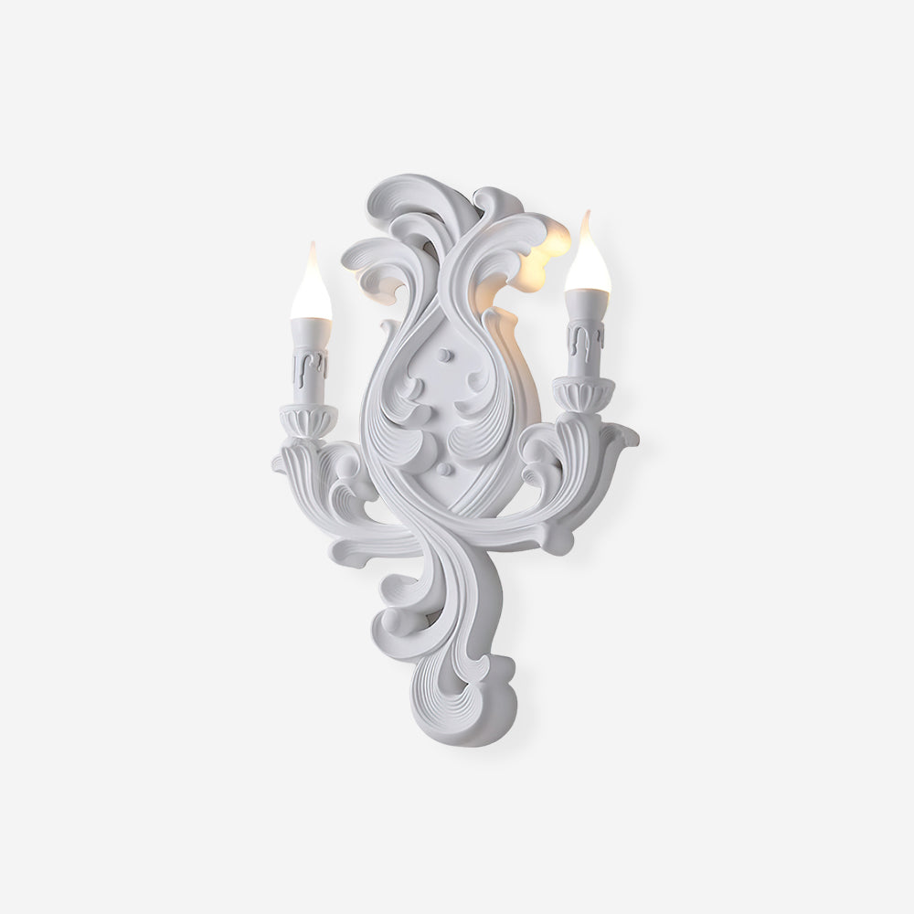 Wall Lamp Sculptural Plaster Candle Arms Uplighting Elegant - Letslighting