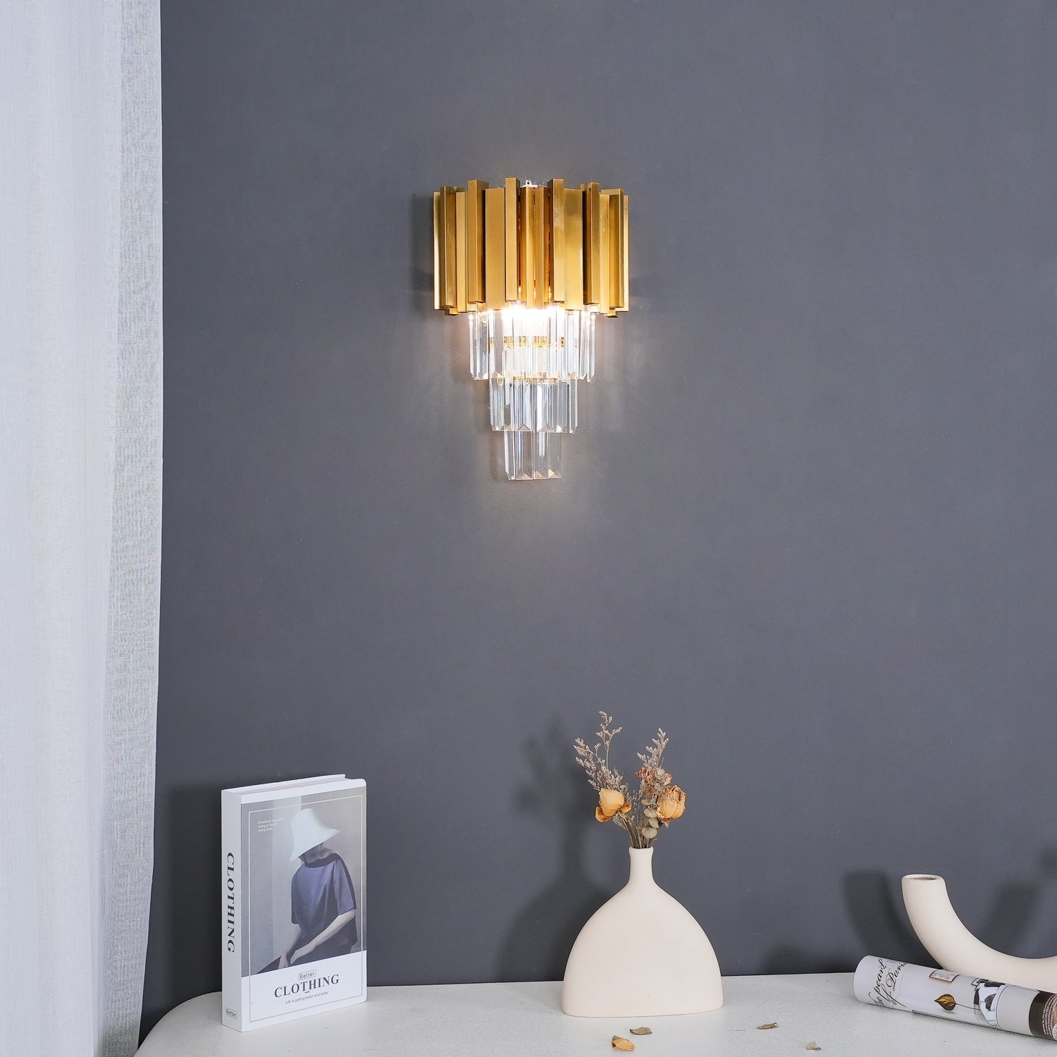 Vevyniel Postmoderne Luxe Empire Cristal Applique Murale - Neutralighting