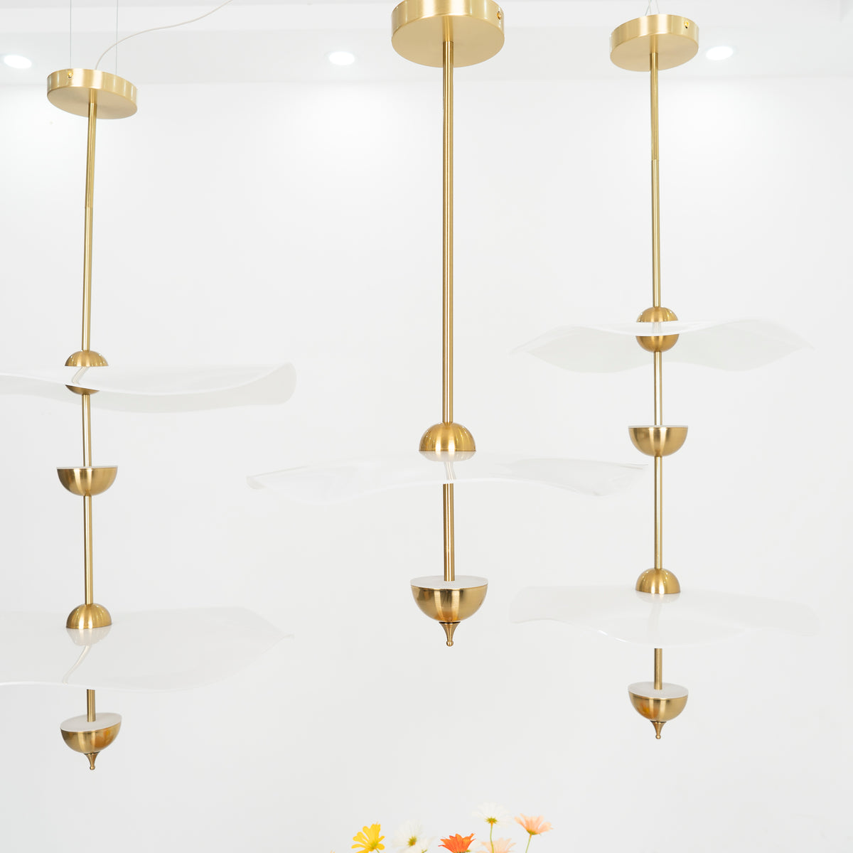 Lustra Pendant Light Double Biscuit for Living Room - Letslighting