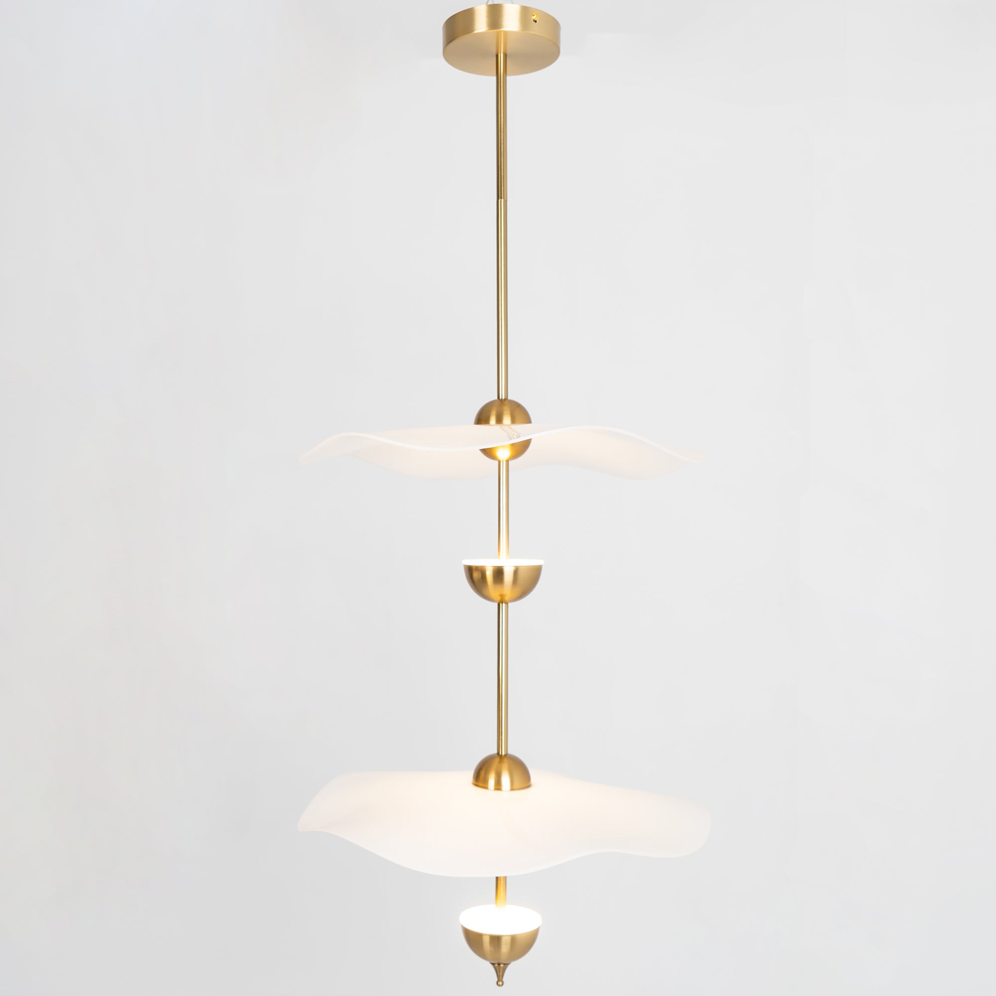 Lustra Pendant Light Double Biscuit for Living Room - Letslighting