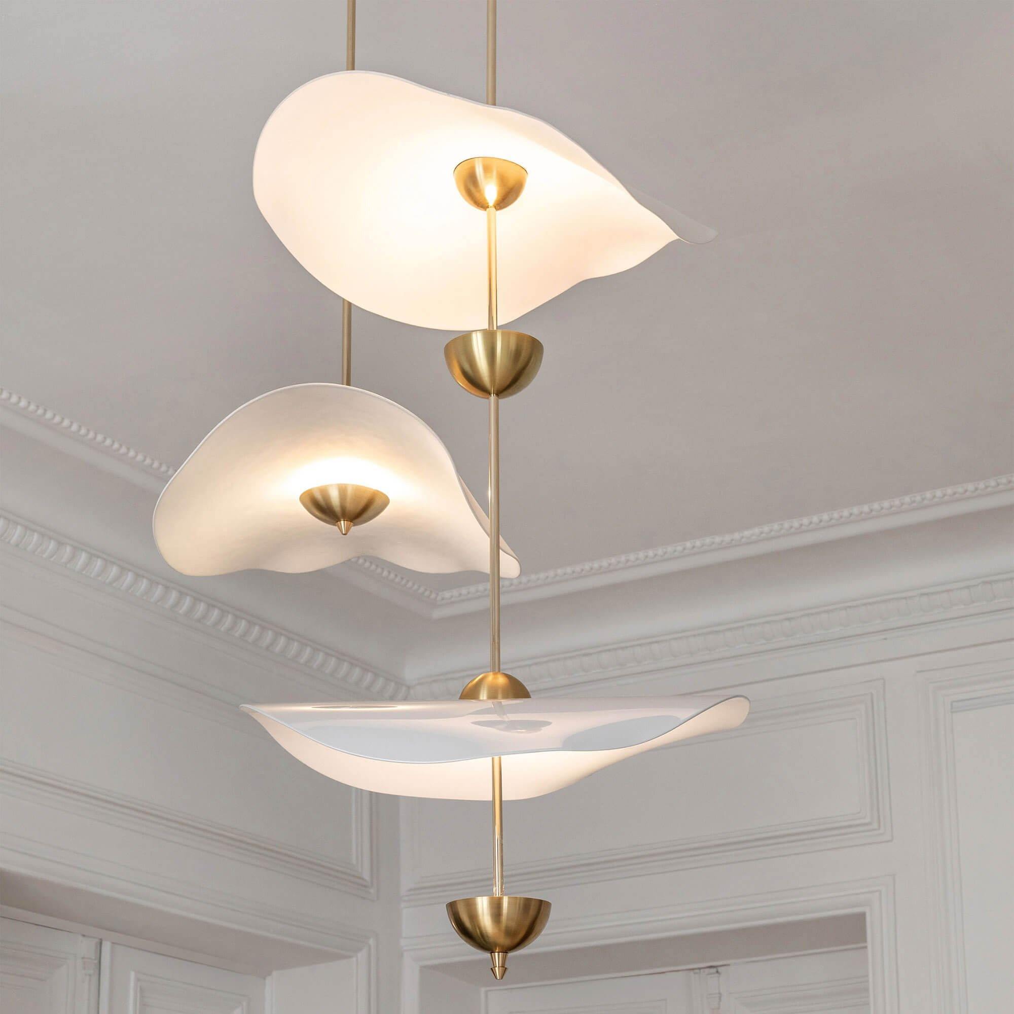 Lustra Pendant Light Double Biscuit for Living Room - Letslighting