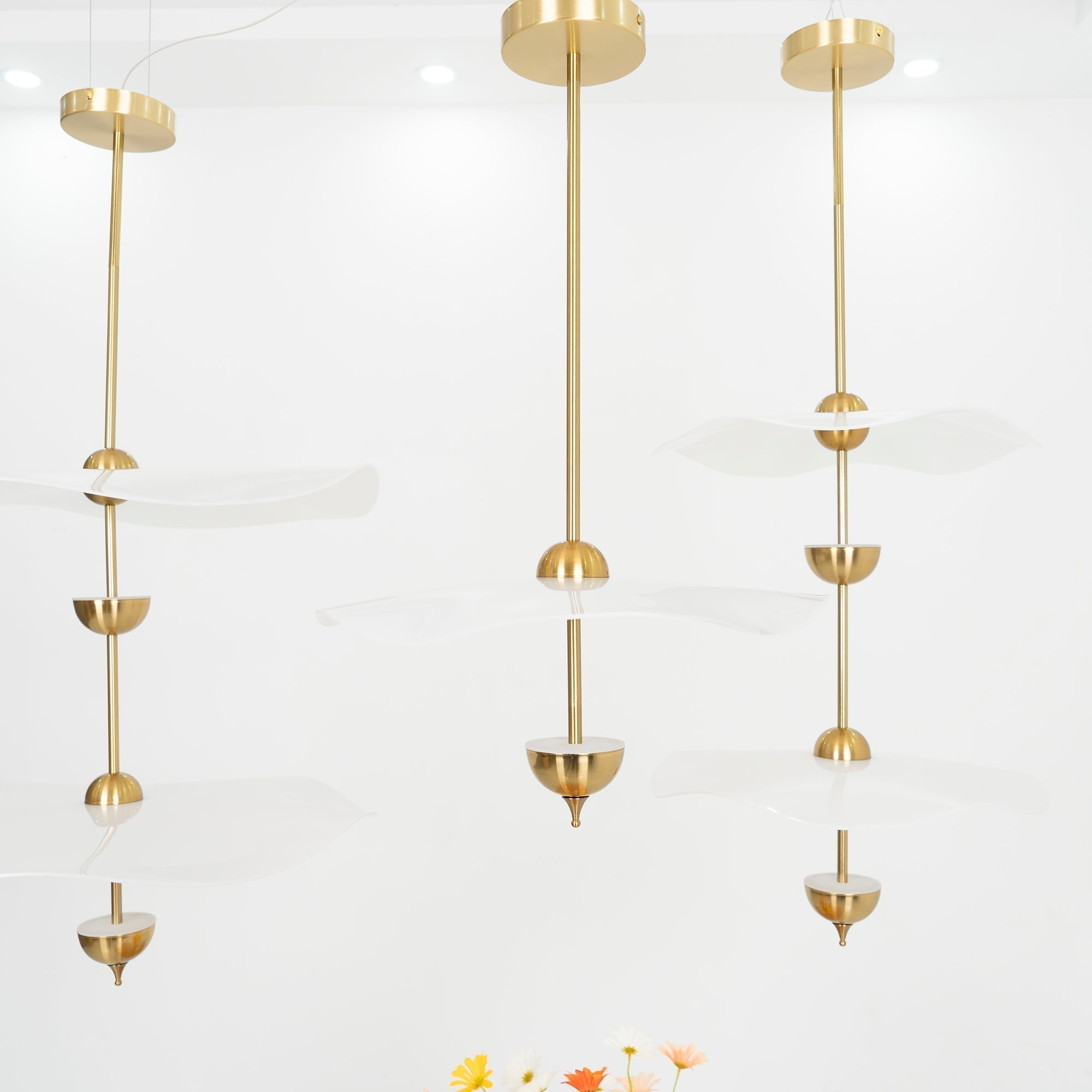 Lustra Pendant Light Double Biscuit for Living Room - Letslighting
