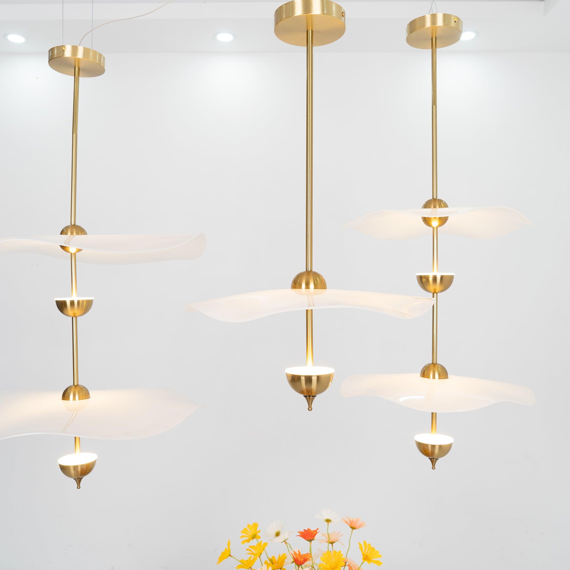Lustra Pendant Light Double Biscuit for Living Room - Letslighting
