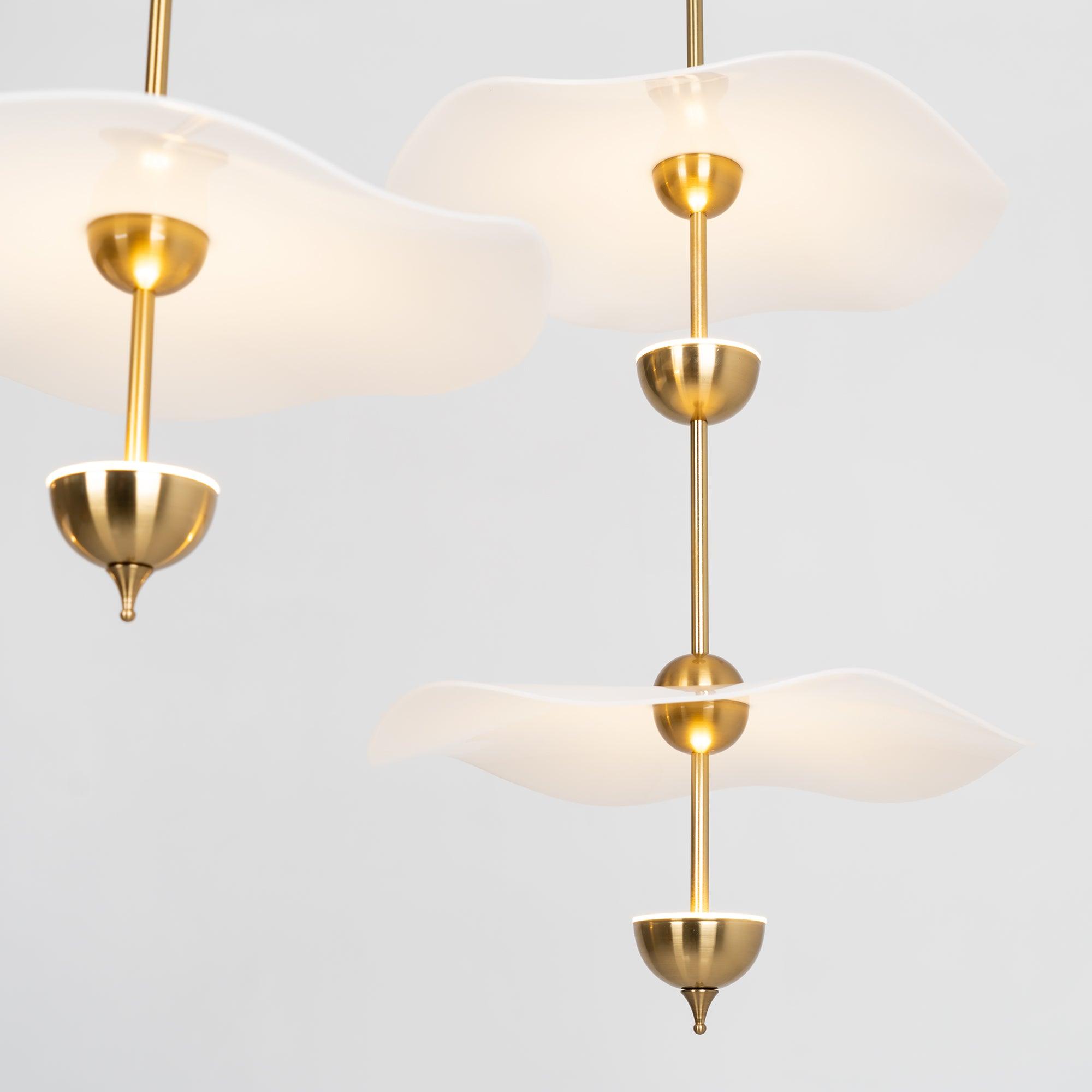 Lustra Pendant Light Double Biscuit for Living Room - Letslighting