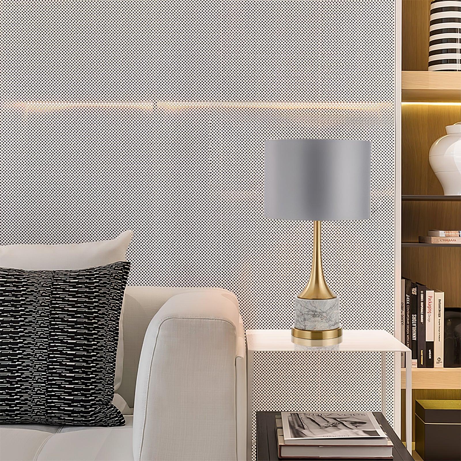 Zinara Marble Fabric Table Lamp - Letslighting