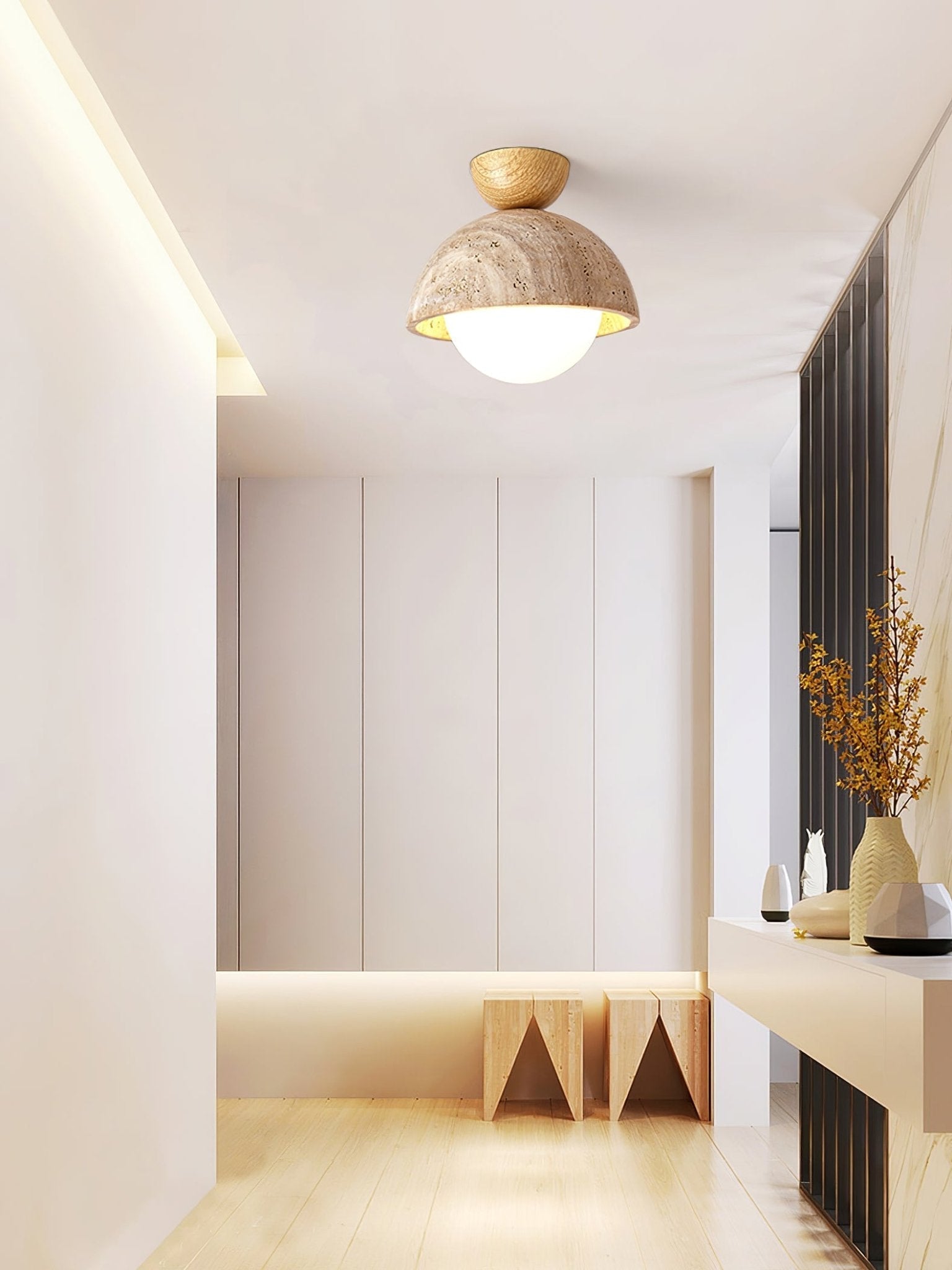 Solana Travertine Ceiling Light - Letslighting