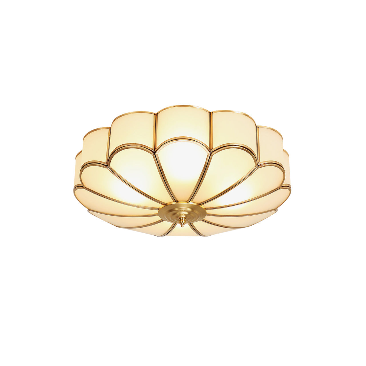 Viraean Modern Minimalist Flower Shape Brass Glass Ceiling Lamp - Letslighting