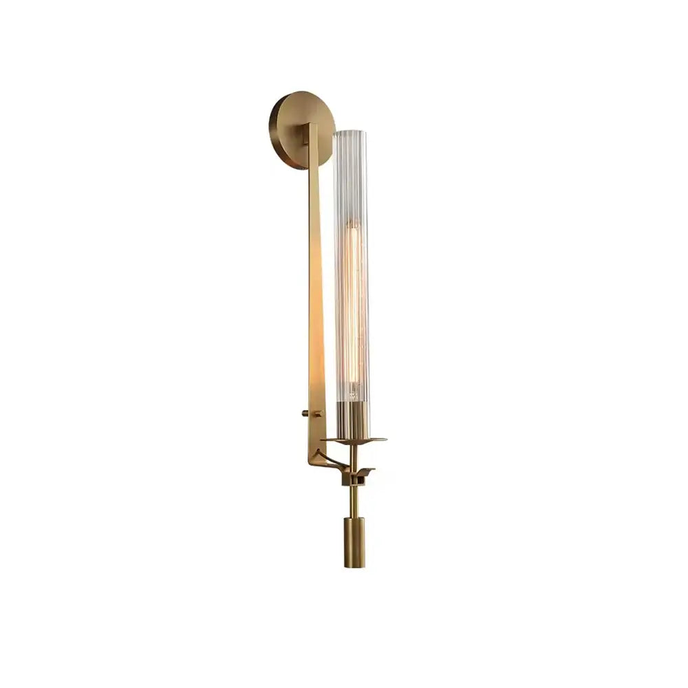 Ceshaisra French Classicism Plug-in Brass Glass Wall Lamp - Letslighting